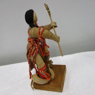Lot 61 - Native American Corn Husk Doll Playing Shinny 11