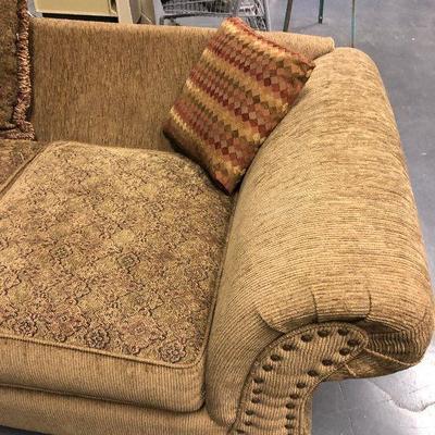 Lot #156 Corduroy Sage color Love Seat with ONLY ! back cushion