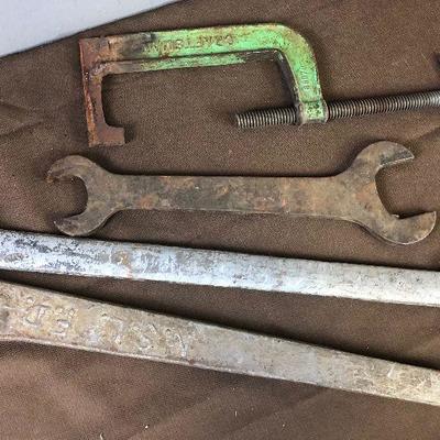 Lot #161 Vintage wrenches and a clamp