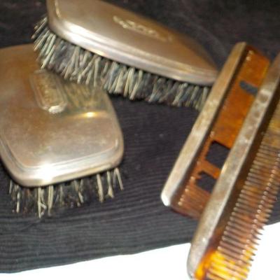 Vintage 4 piece Sterling silver Brushes and comb set.