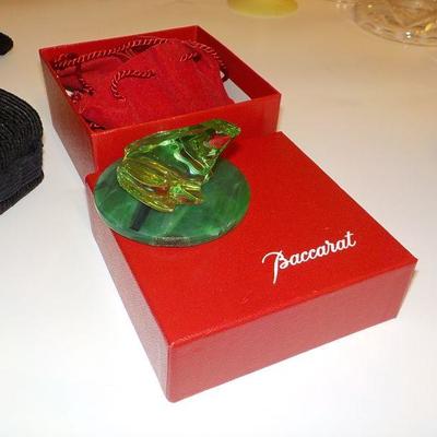 Baccarat hand made Crystal Frog.