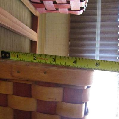 Triple Tier Oak Slat Weave Basket Wall Hanger 26