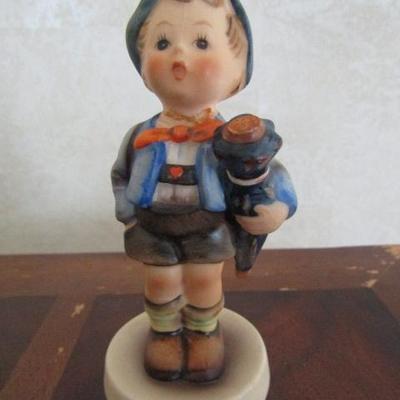 Collectible Goebel Hummel 1948 Little Boy with Pig in a Basket