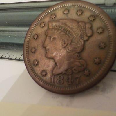 1847 Braided hair liberty cent.