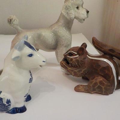 3 Ceramic Animal figurines .