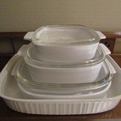 Collection of Corning Ware Casserole Dishes with Glass Lids for Most