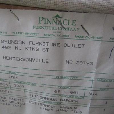Pinnacle Furniture Co. Rittenhous Garden 3 Cushion Couch 78