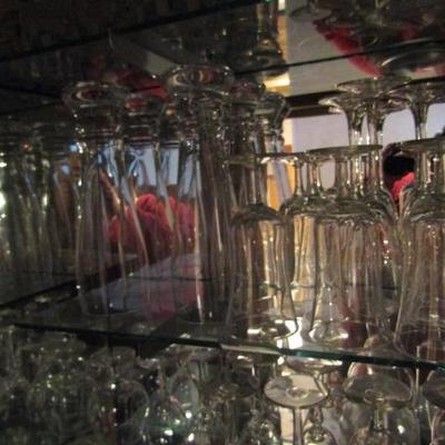 Huge Collection of Wine and Liquer Glasses and Bar Items