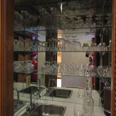 Huge Collection of Wine and Liquer Glasses and Bar Items