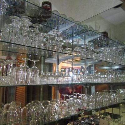 Huge Collection of Wine and Liquer Glasses and Bar Items