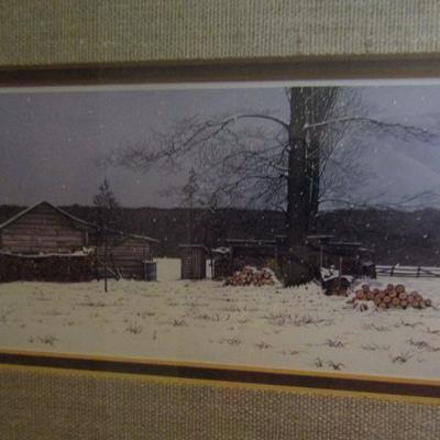 Framed Art Winter Scene on Farm 9