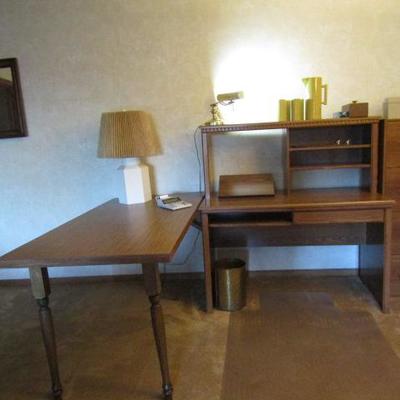 Office Desk and Hutch with Side Table (Filing Cabinet Not Included) 