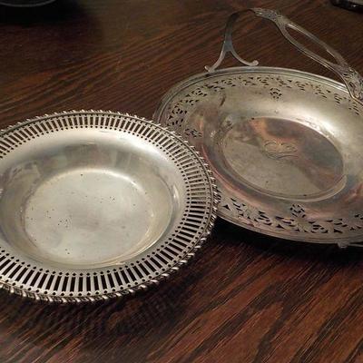 2 Sterling silver candy dishes.