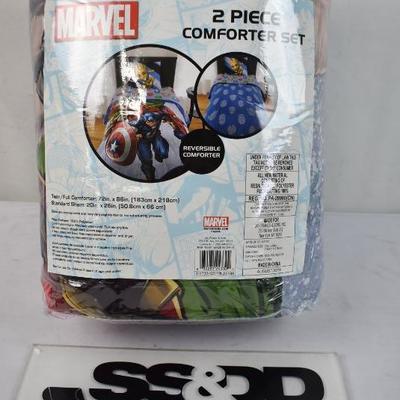 Marvel 2 Pc Comforter Set, Twin/Full Comforter & Standard Sham, $30 Retail - New