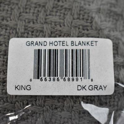 Grand Hotel Cotton Blanket, King Gray - New