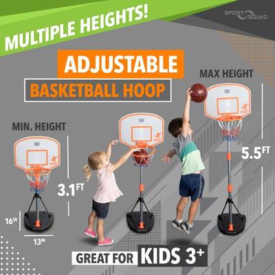 Sport Squad Light Up, 5.5' Basketball Hoop, Basketball, $30 Retail - New