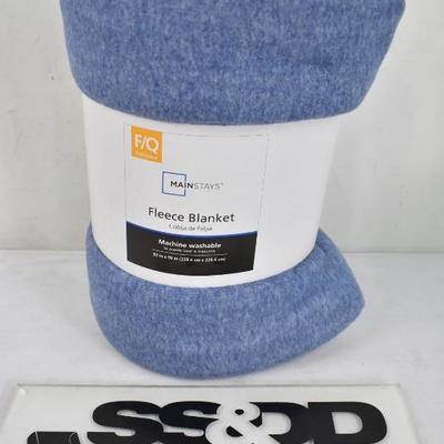 Mainstays Fleece Blanket, Blue, size Full/Queen 90