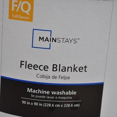 Mainstays Fleece Blanket, Blue, size Full/Queen 90