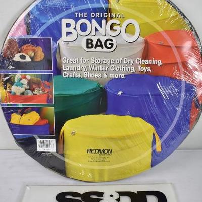 The Original Bongo Bag Pop-Up Hamper with Zip Closure. Green Camo - New