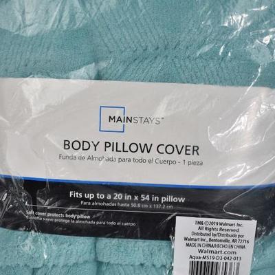 Body Pillow Covers: Mainstays Plush & Mainstays Fur Teal Sachet Bamboo - New