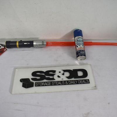 2 pc Toys: Star Wars Lightsaber, Extendable Blade AND Spider-Man Web Fluid - New