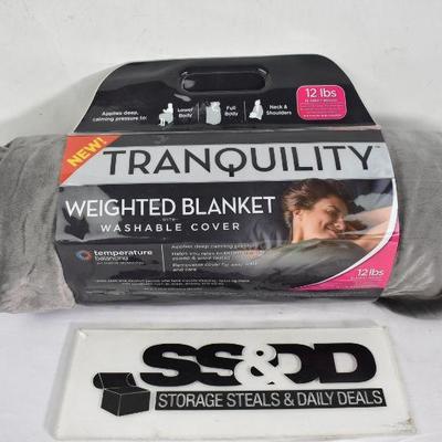 Tranquility Weighted Blanket with Washable Cover, 12 lbs, $30 Retail - New