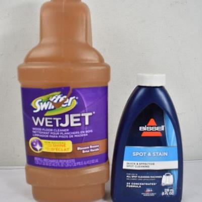 Swiffer Wetjet Wood Floor Cleaner Refill & Bissell Spot & Stain Cleaner - New