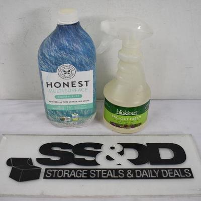 Honest Co Multi Surface Cleaner 26 oz & Biokleen Fabric Refresher 16 oz - New