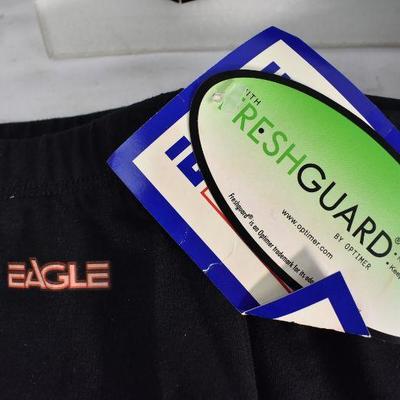 Qty 4 Eagle USA Sports Shorts, Girls Size Large. Black, Elastic Waist - New