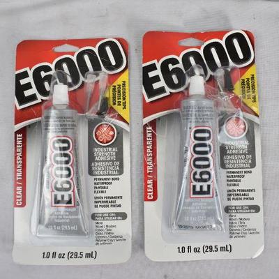 E6000 Industrial Strength Adhesive, Two 1 oz tubes - New