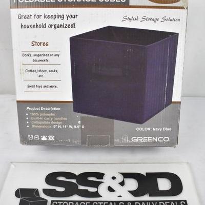 Greenco Foldable Fabric Storage Cubes, 6 Pack, Navy Blue - New