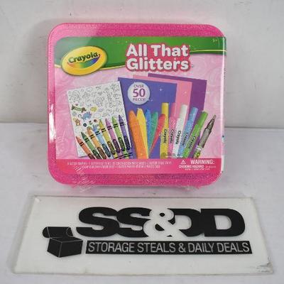 Crayola All That Glitters Art Case Coloring Set, Gift for Kids Age 5+ - New