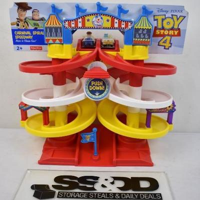 Disney Pixar Toy Story Carnival Spiral Speedway Playset, $35 Retail - New