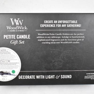 Woodwick Petite Candle Gift Set, Petite Candles & Holder, $15 Retail - New