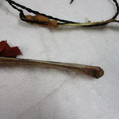 Lot 80 - Native American Buffalo Rib Ceremonial Dancing Stick 20