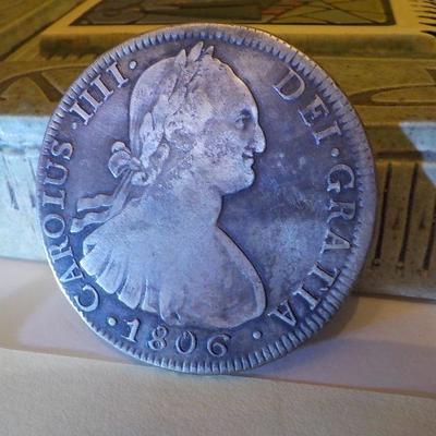 Spain 1806 CAROLUS 1111 8 REALES COLONIAL SILVER coin vf,
