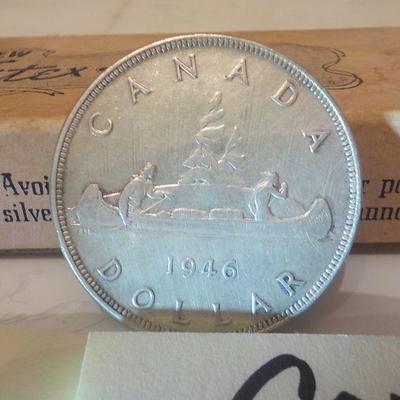 1946 Canadian silver dollar.