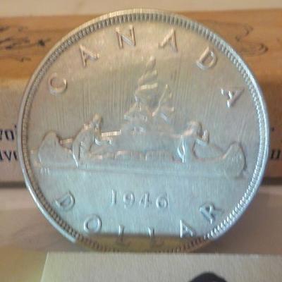 1946 Canadian silver dollar.