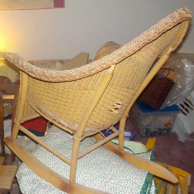 Vintage 1800's wicker child rocker'