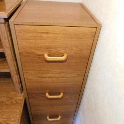 Four Drawer Wood Case Filing Cabinet
