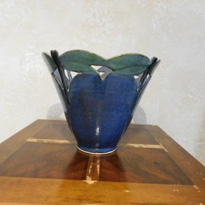 Artist Signed Handcrafted Glazed Pottery Vase 7