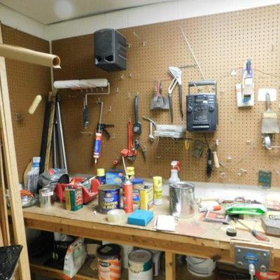 Entire Contents of Tool Bench and Wall Items (Table Not Included)