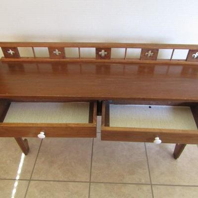 Vintage Double Drawer  Solid Wood Table 49