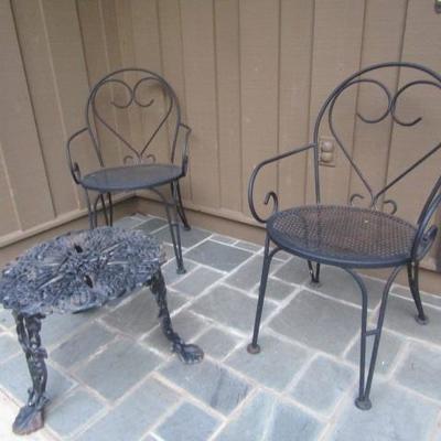 Wrought Iron Patio Set Two Chairs and 20