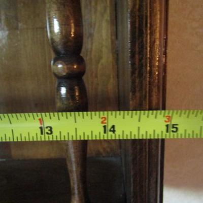 Walnut Wall Cabinet with Built In Clock 15"x23"