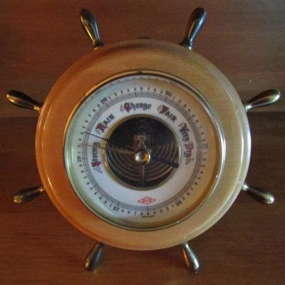 German ATCO Ship's Wheel Barometer 6" dia