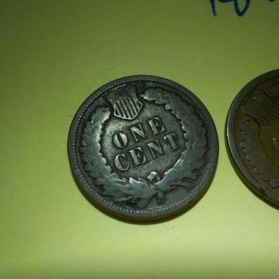 2 - indian head 1898 and 1882 pennies.