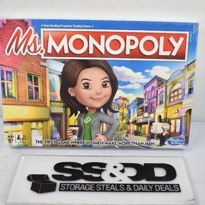 Ms. Monopoly Board Game for Ages 8 and Up. New with Damaged Box