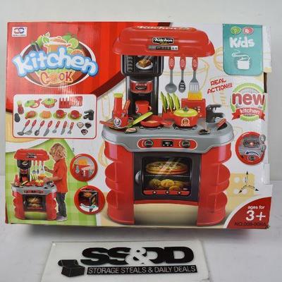 Kitchen Set Red Sound/Light, Cooking Toys Little Chef. SEE DESCRIPTION, Near New