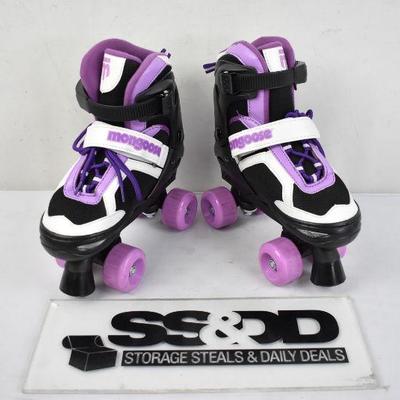 Mongoose Girls Size Small Quad Rollerblade Skates, Purple, Great Condition